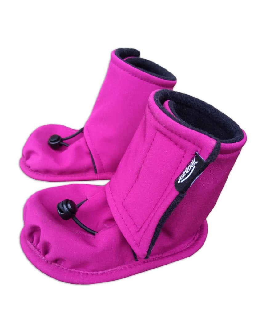 Scarpine imbottite in softshell, babbucce invernali - fucsia/nero - taglia 18-24 mesi