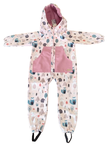 Monkey Mum® Tutina softshell con membrana – Animaletti diurni - dim. 98/104, 110/116