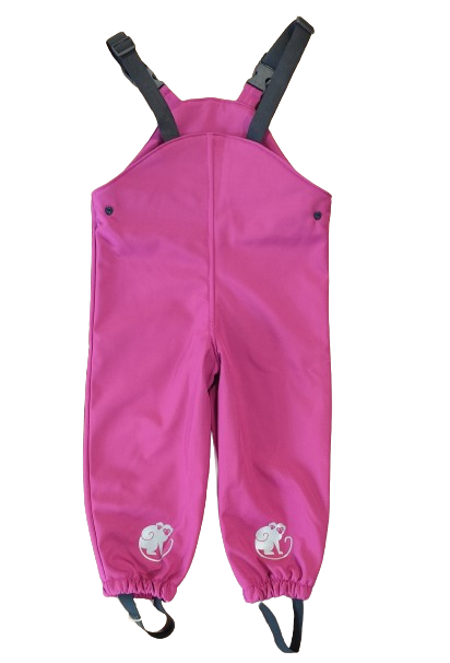 Monkey Mum® Pantaloni salopette softshell con membrana - Lampone succoso
