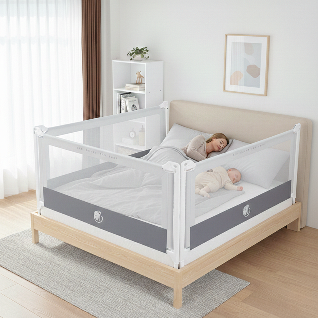Barriera per letto Monkey Mum® Popular - grigio chiaro