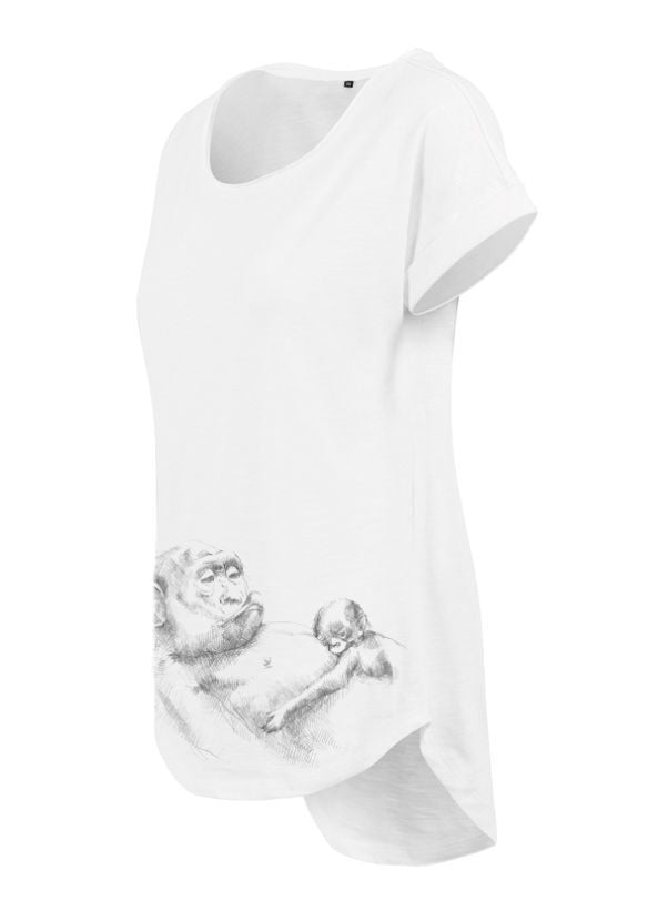 Maglietta da allattamento Monkey Mum® bianca - scimmietta