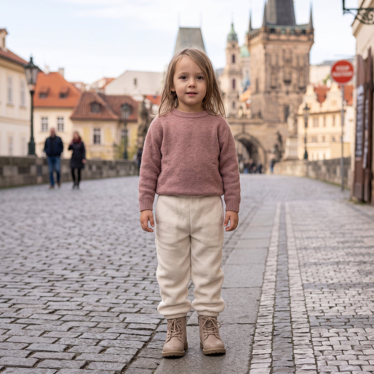 Monkey Mum® Pantaloni in pile - Beige