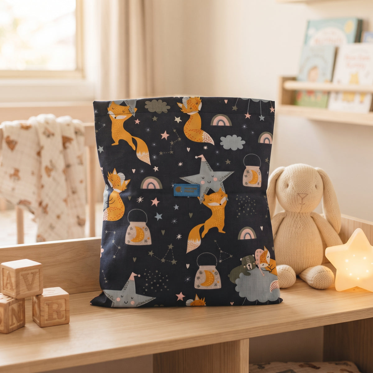 Sacchetto in tessuto Monkey Mum® - Animaletti stellati