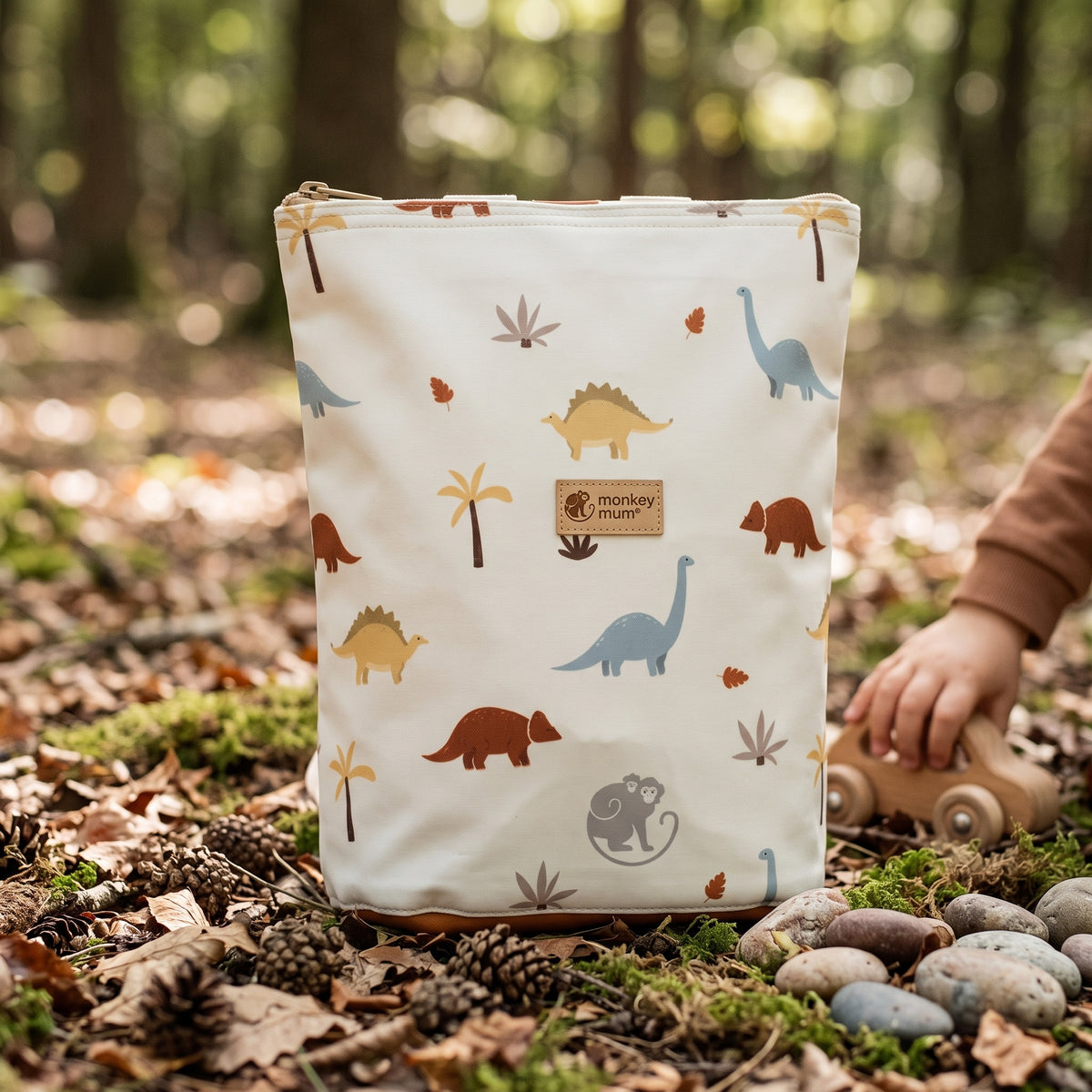 Zainetto softshell per bambini Monkey Mum® - Storia di dinosauri