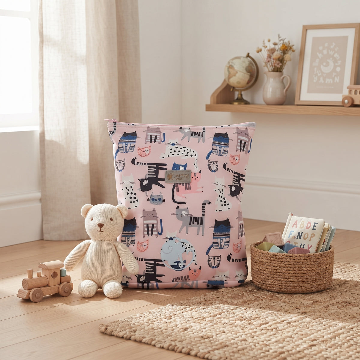 Zainetto softshell per bambini Monkey Mum® - Gattini - Rosa