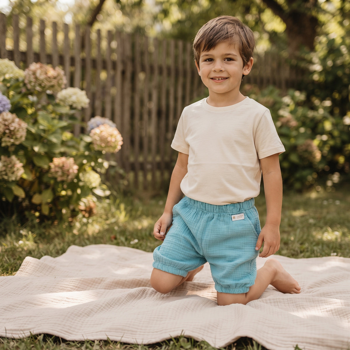 Pantaloncini in mussola Monkey Mum® - Mentina