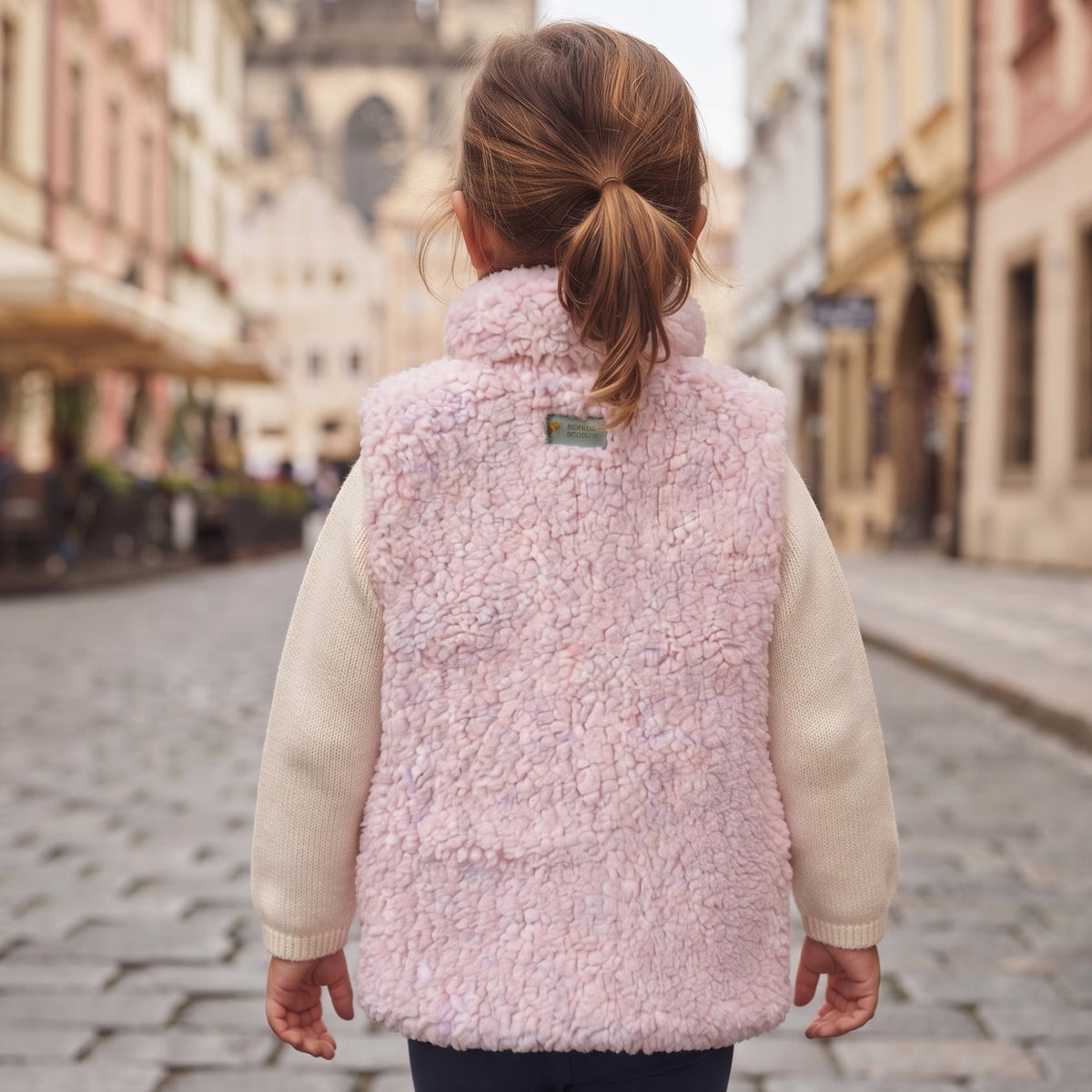 Gilet in teddy Monkey Mum® - Rosa