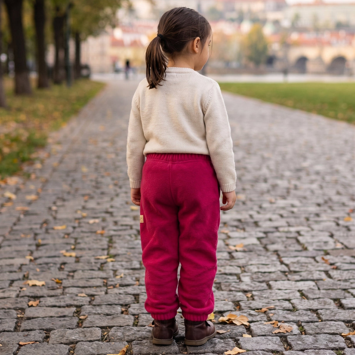 Monkey Mum® Pantaloni in pile - Bordeaux