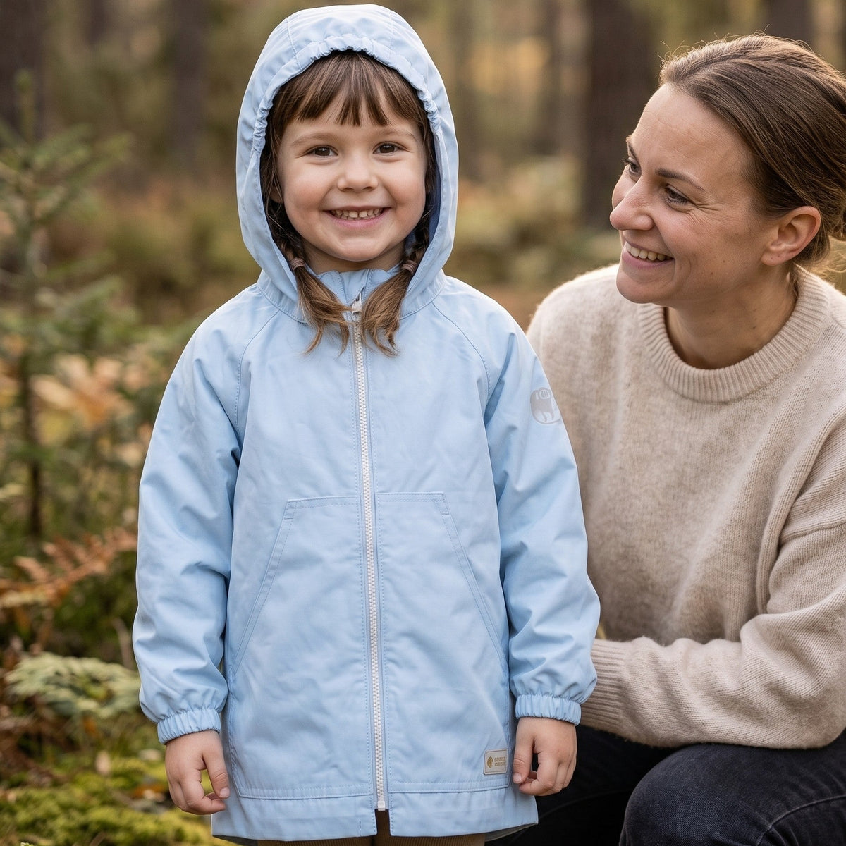 Monkey Mum® Giacca antivento con maniche raglan - Azzurra