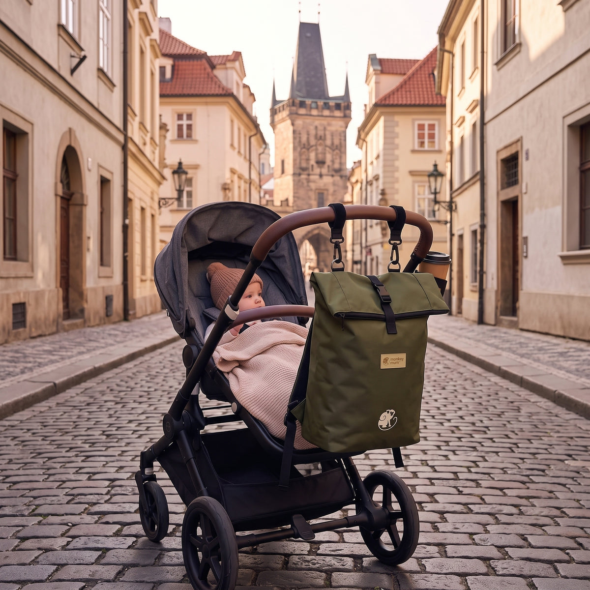 Monkey Mum® Zaino in twill per passeggino – Colori del bosco
