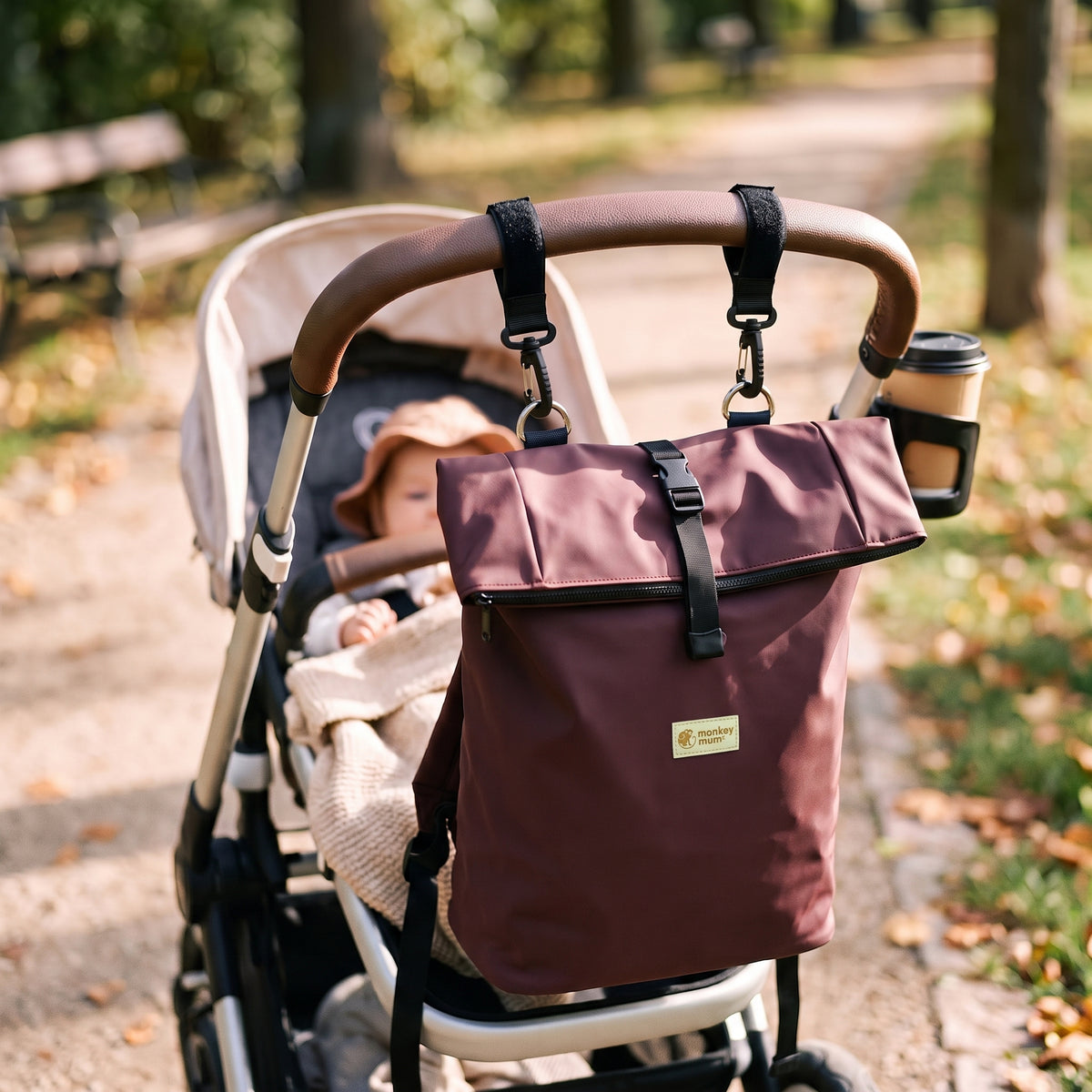 Monkey Mum® Zaino in softshell per passeggino – Orma di orso