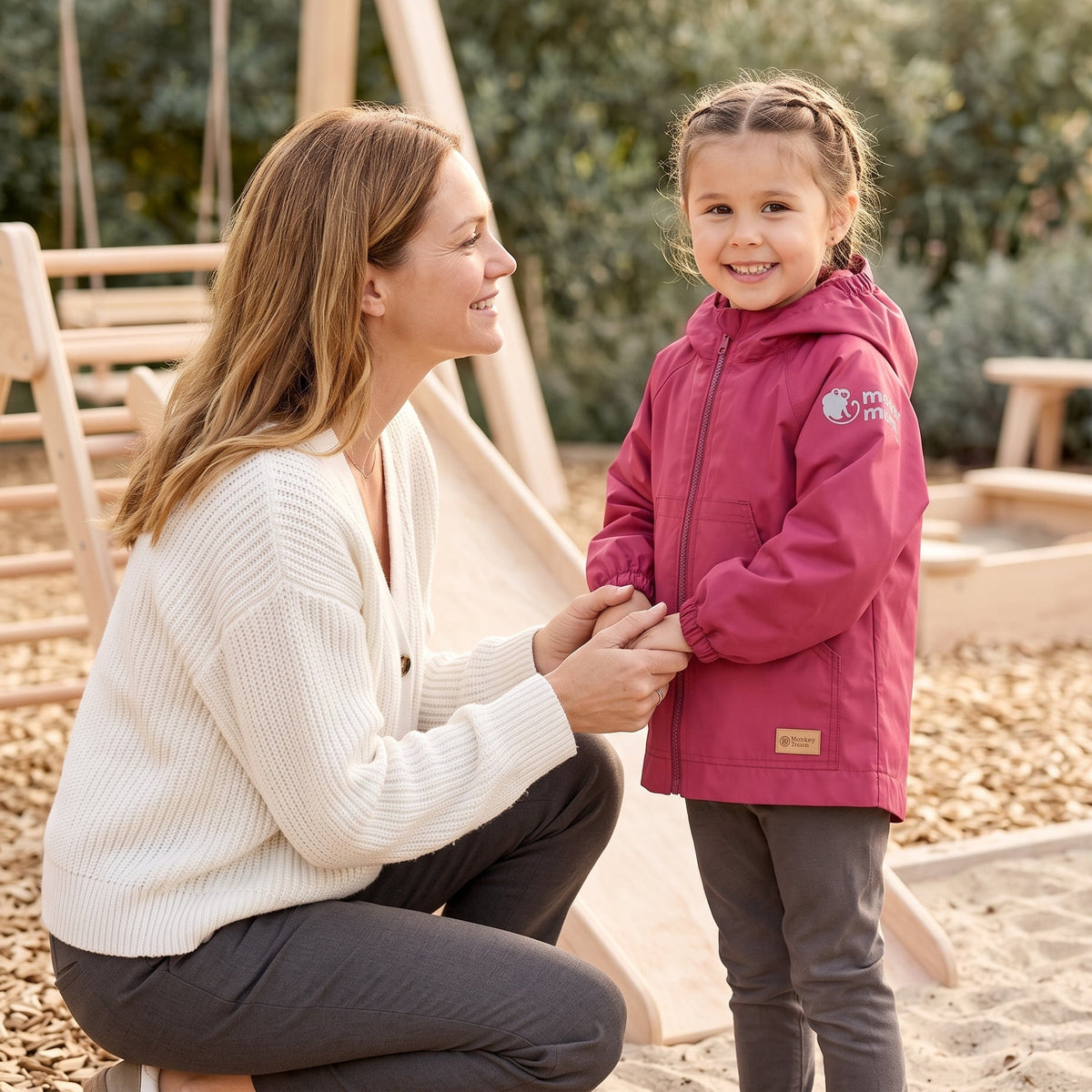 Monkey Mum® Giacca antivento con maniche raglan - Bordeaux
