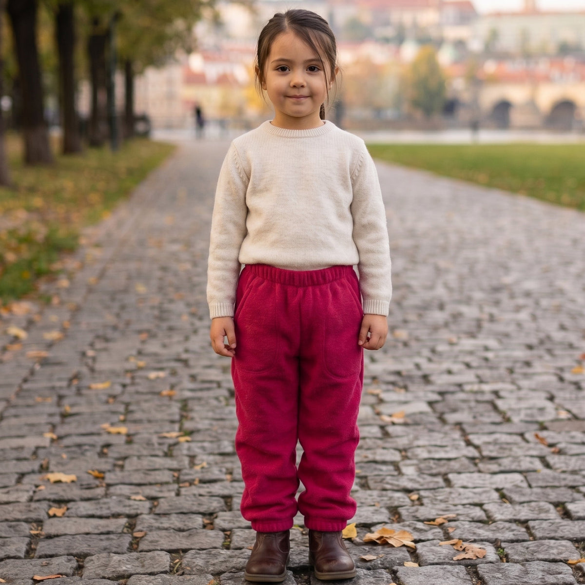 Monkey Mum® Pantaloni in pile - Bordeaux