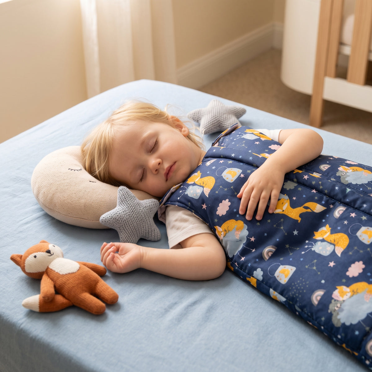Sacco nanna evolutivo invernale Monkey Mum® 0 - 4 anni - set - Sognando con la volpe