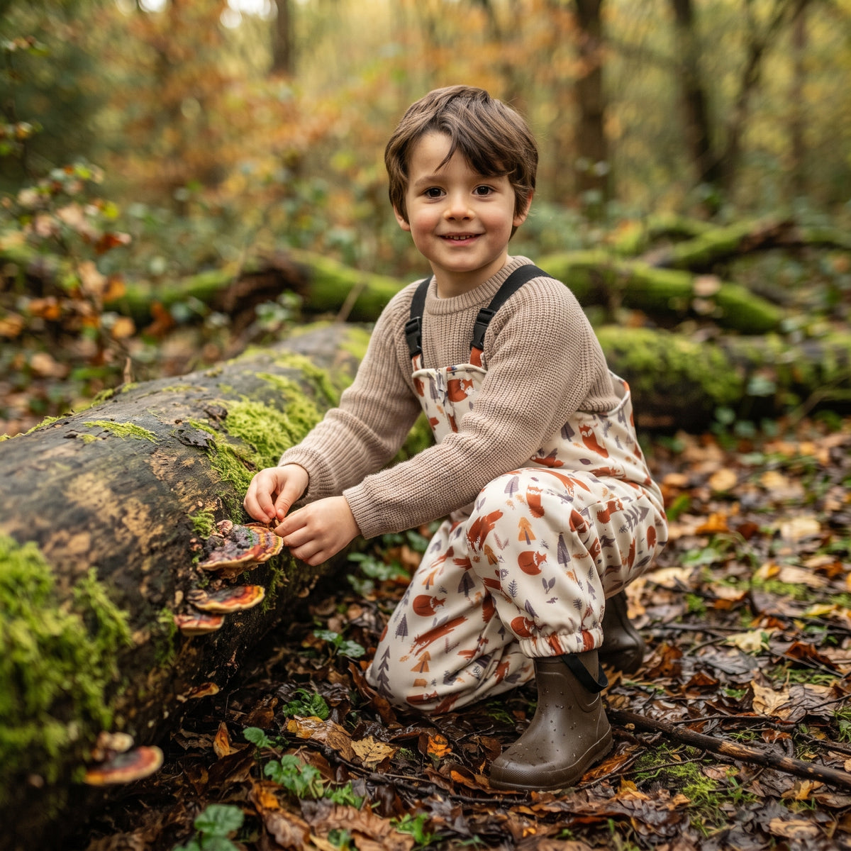 Monkey Mum® Pantaloni salopette softshell con membrana - Giochi di volpe