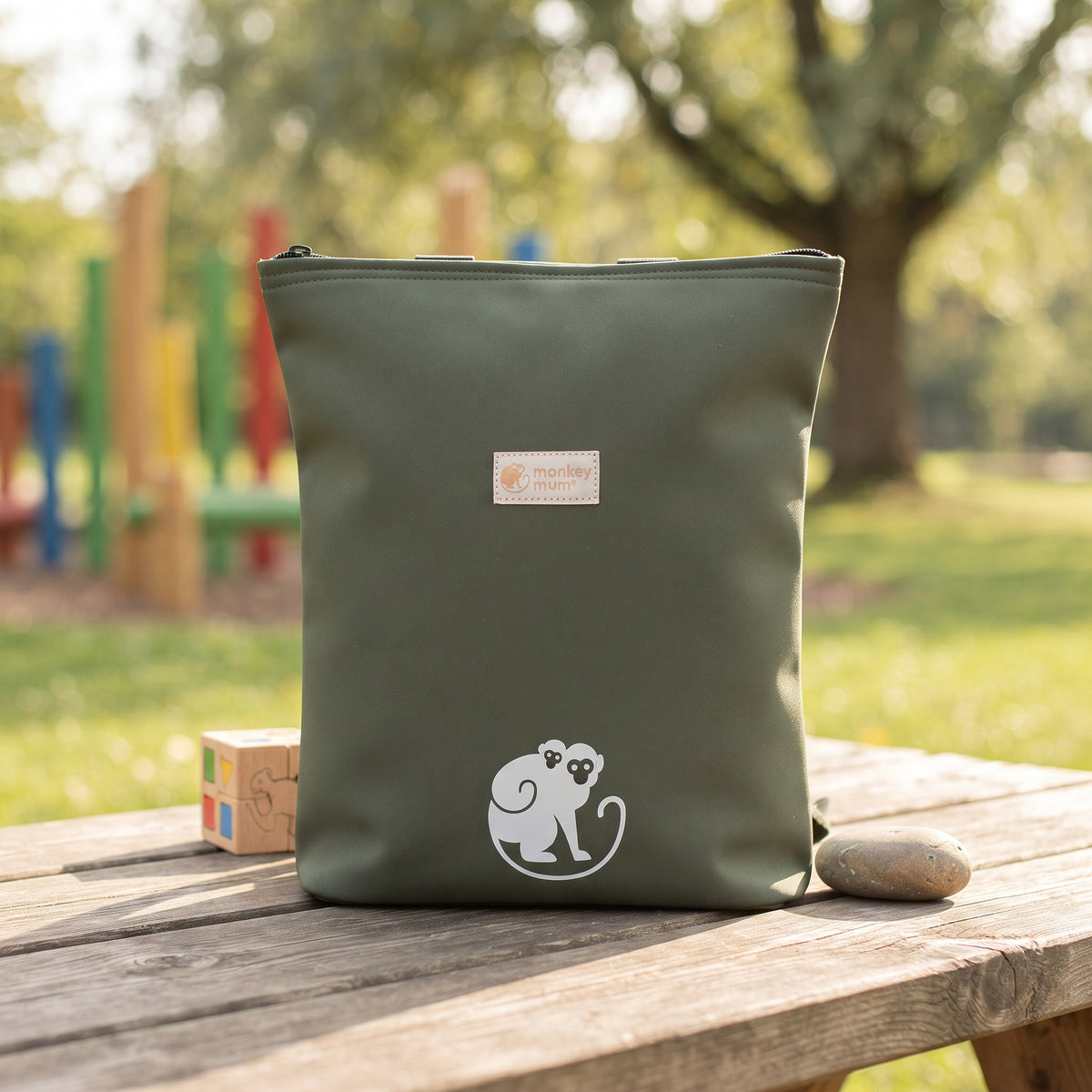 Zainetto softshell per bambini Monkey Mum® - Verde scuro
