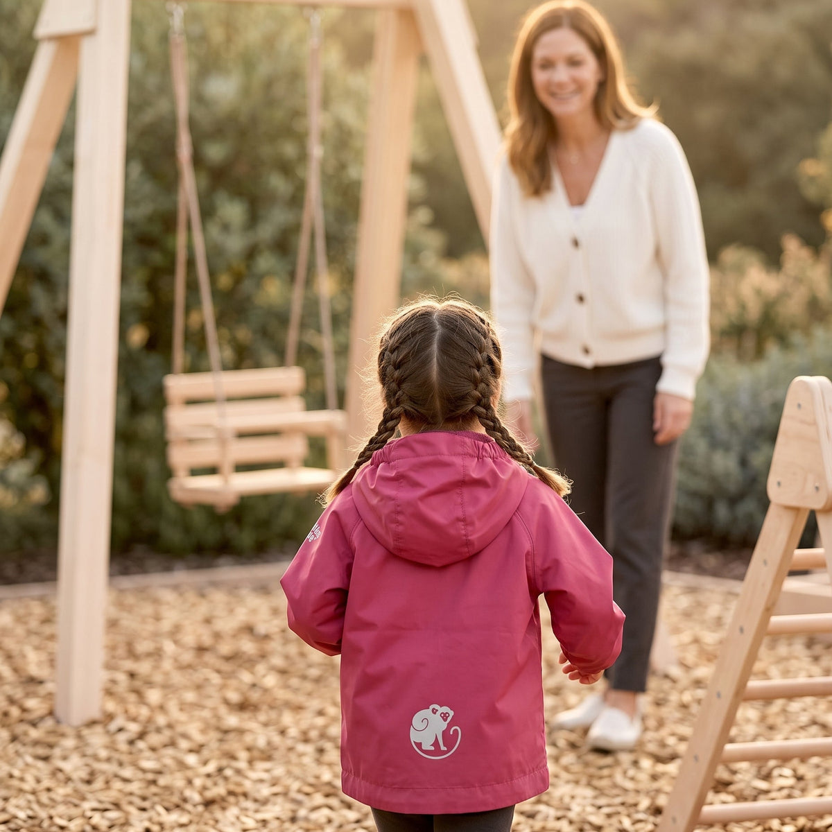 Monkey Mum® Giacca antivento con maniche raglan - Bordeaux