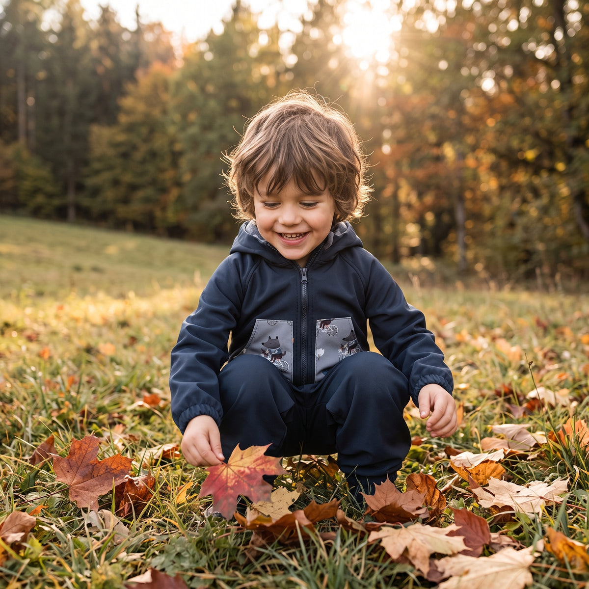Monkey Mum® Tuta softshell con membrana – Gita misteriosa - tag. 98/104, 110/116