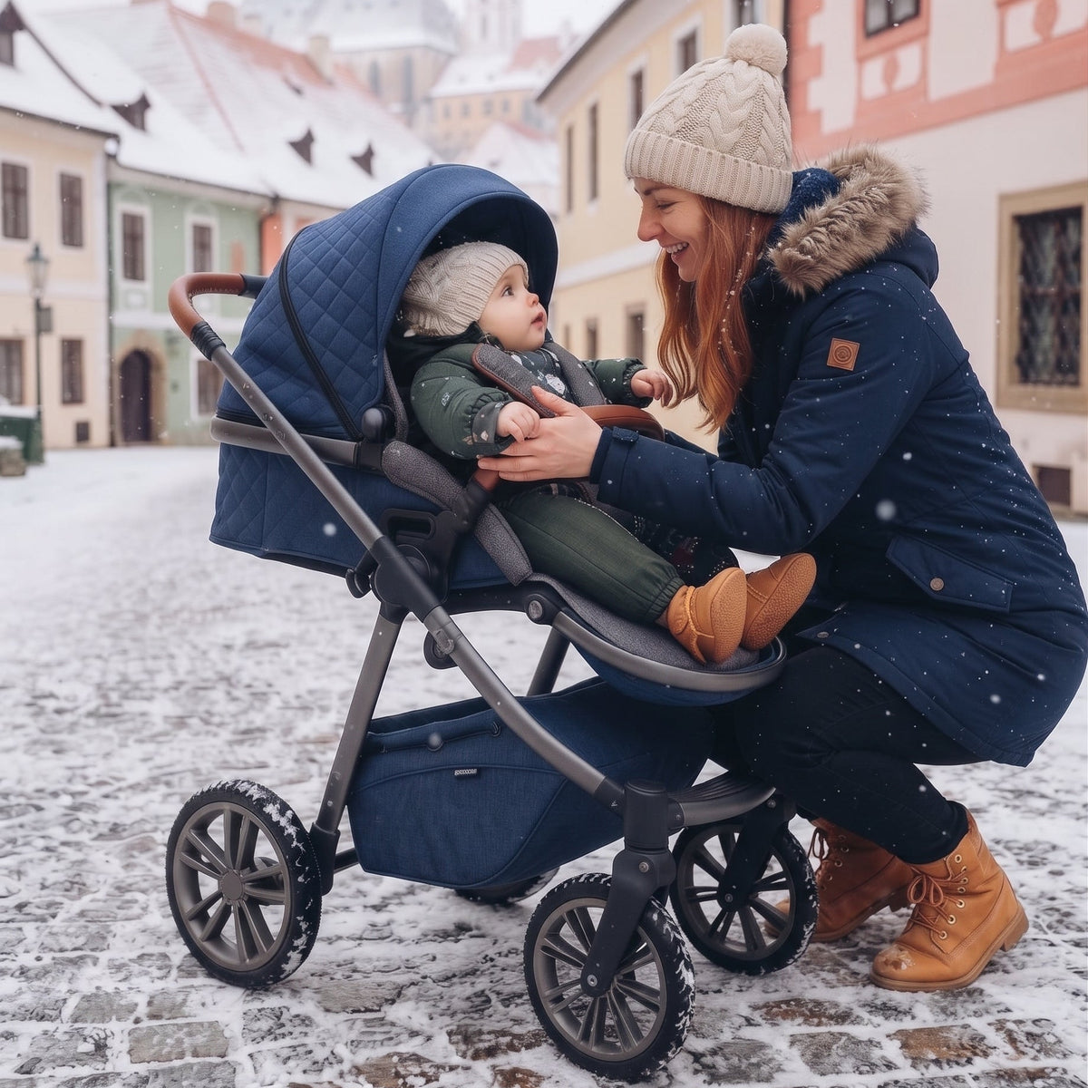 Monkey Mum® Tuta softshell invernale per bambini con interno in pile teddy - Piccolo cacciatore kaki con l'orso - tag.62/68, 74/80