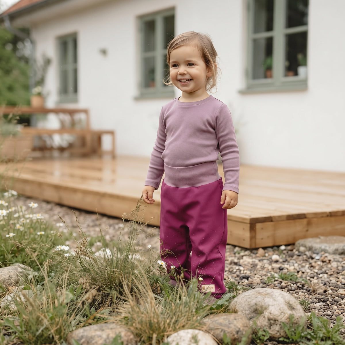 Pantaloni softshell evolutivi per bambini con membrana Monkey Mum® - Lampone succoso