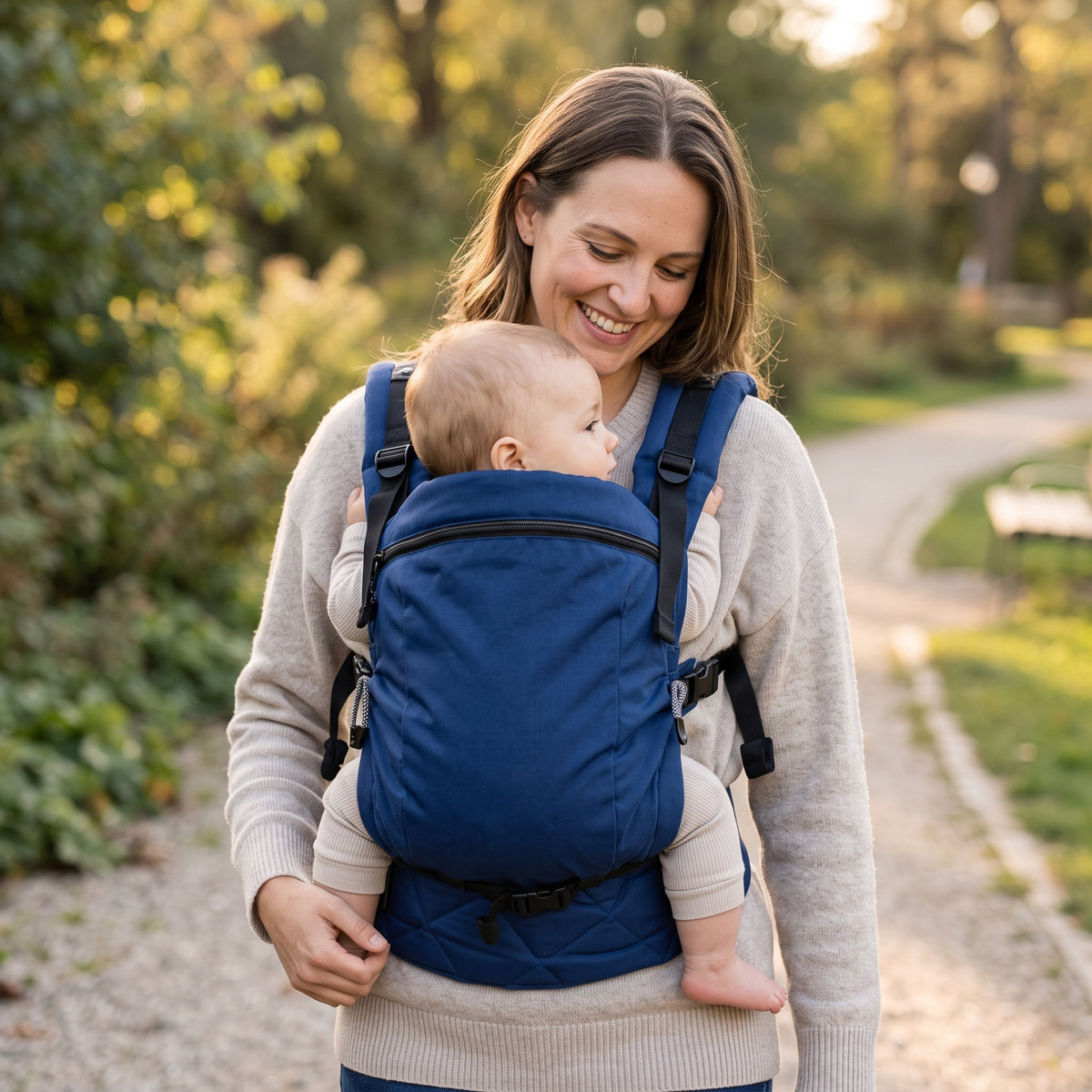Monkey Mum® Marsupio ergonomico evolutivo Carrie - Blu navy
