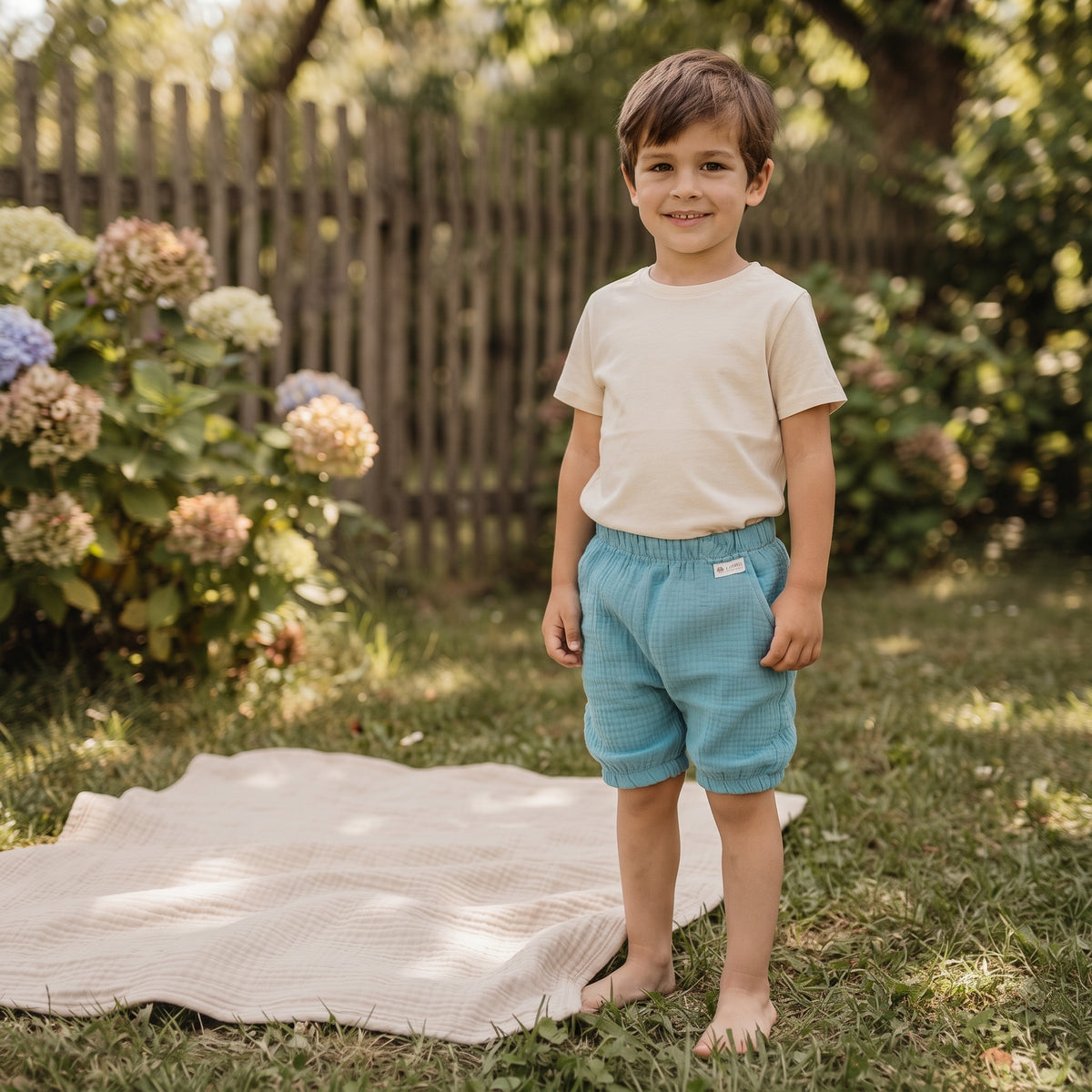 Pantaloncini in mussola Monkey Mum® - Mentina