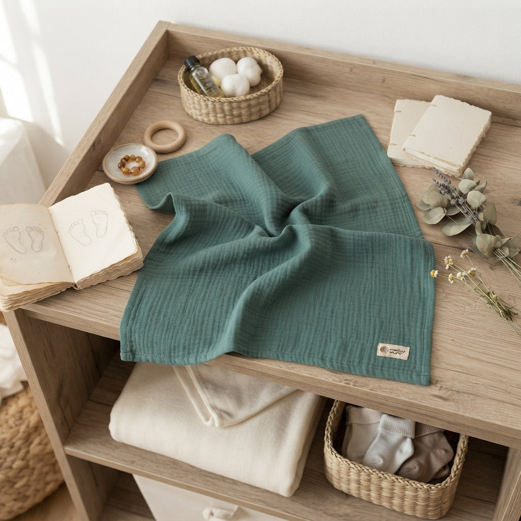 Pannolino in mussola Monkey Mum® - Verde scuro