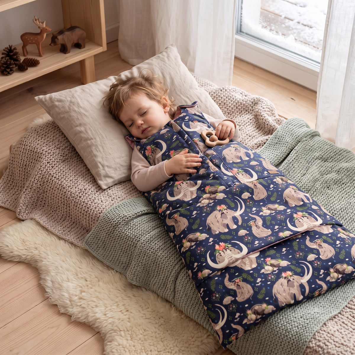 Sacco nanna evolutivo invernale Monkey Mum® 0 - 4 anni - set - Principessa mammut