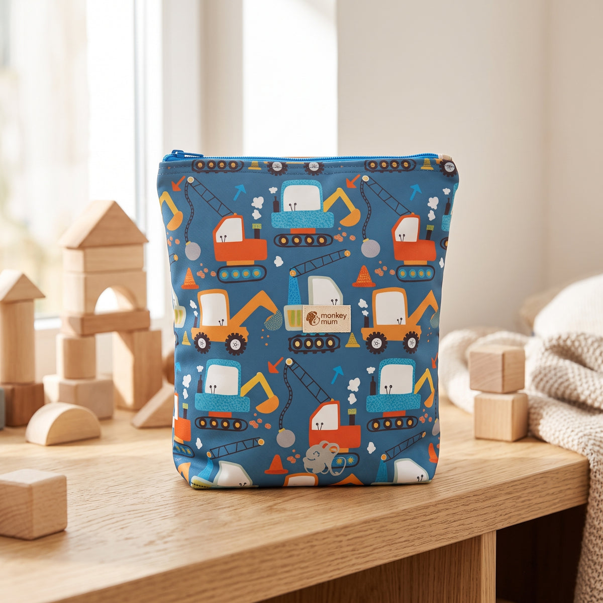 Zainetto softshell per bambini Monkey Mum® - Cantiere giocoso