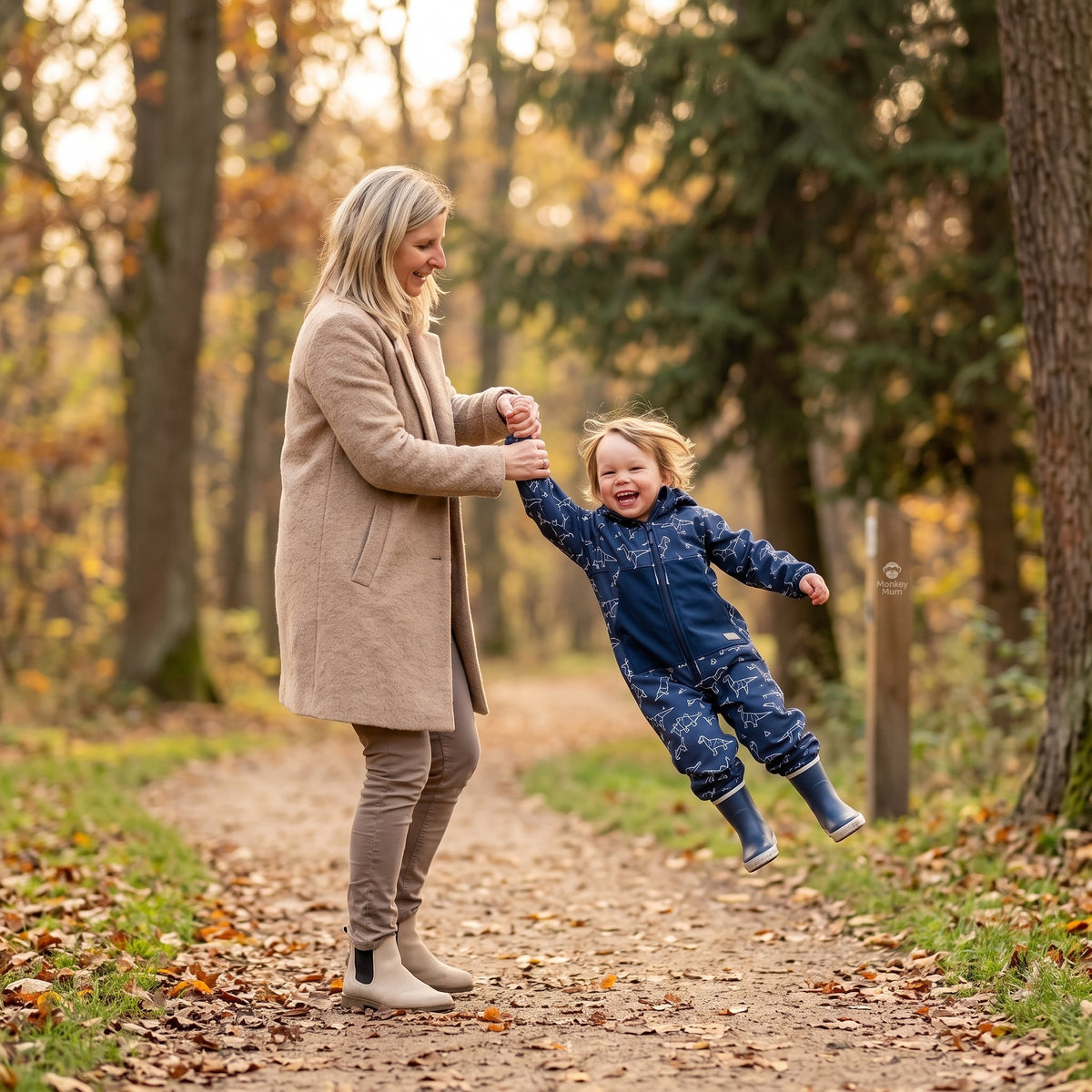 Monkey Mum® Tutina softshell con membrana – Costellazione dei dinosauri - dim. 98/104, 110/116