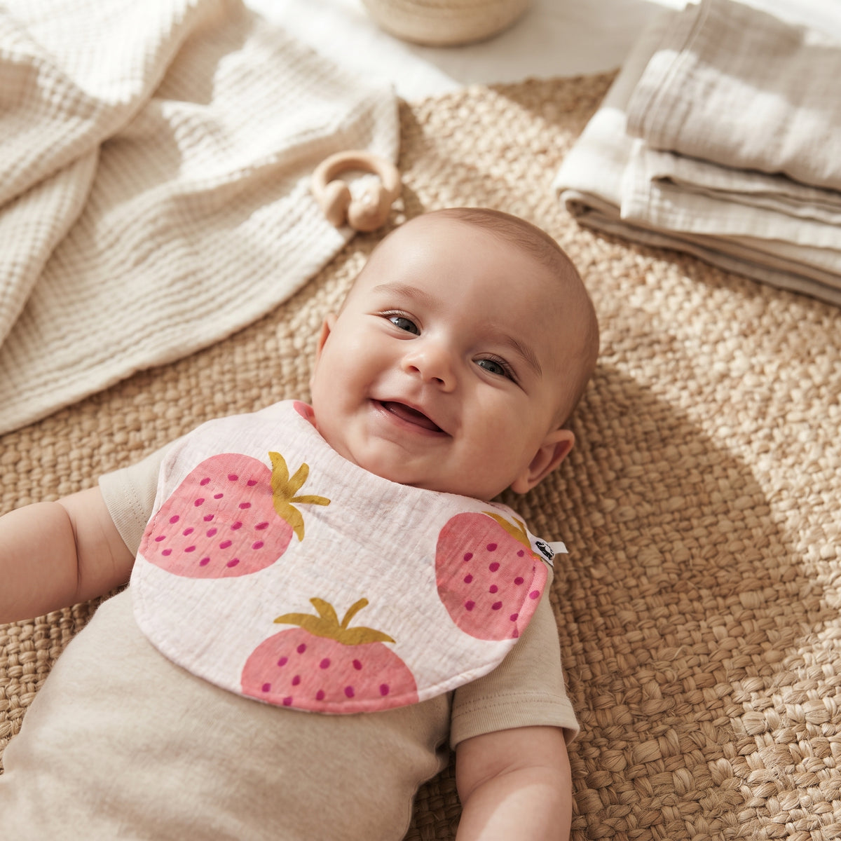 Bavetta in mussola Monkey Mum® - Fragola