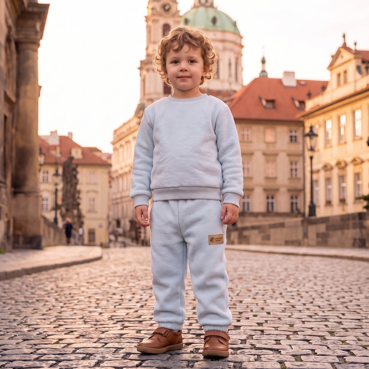 Monkey Mum® Pantaloni in pile - Azzurri