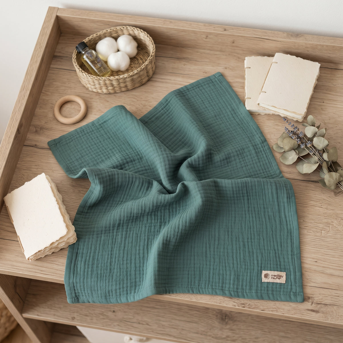 Pannolino in mussola Monkey Mum® - Verde scuro