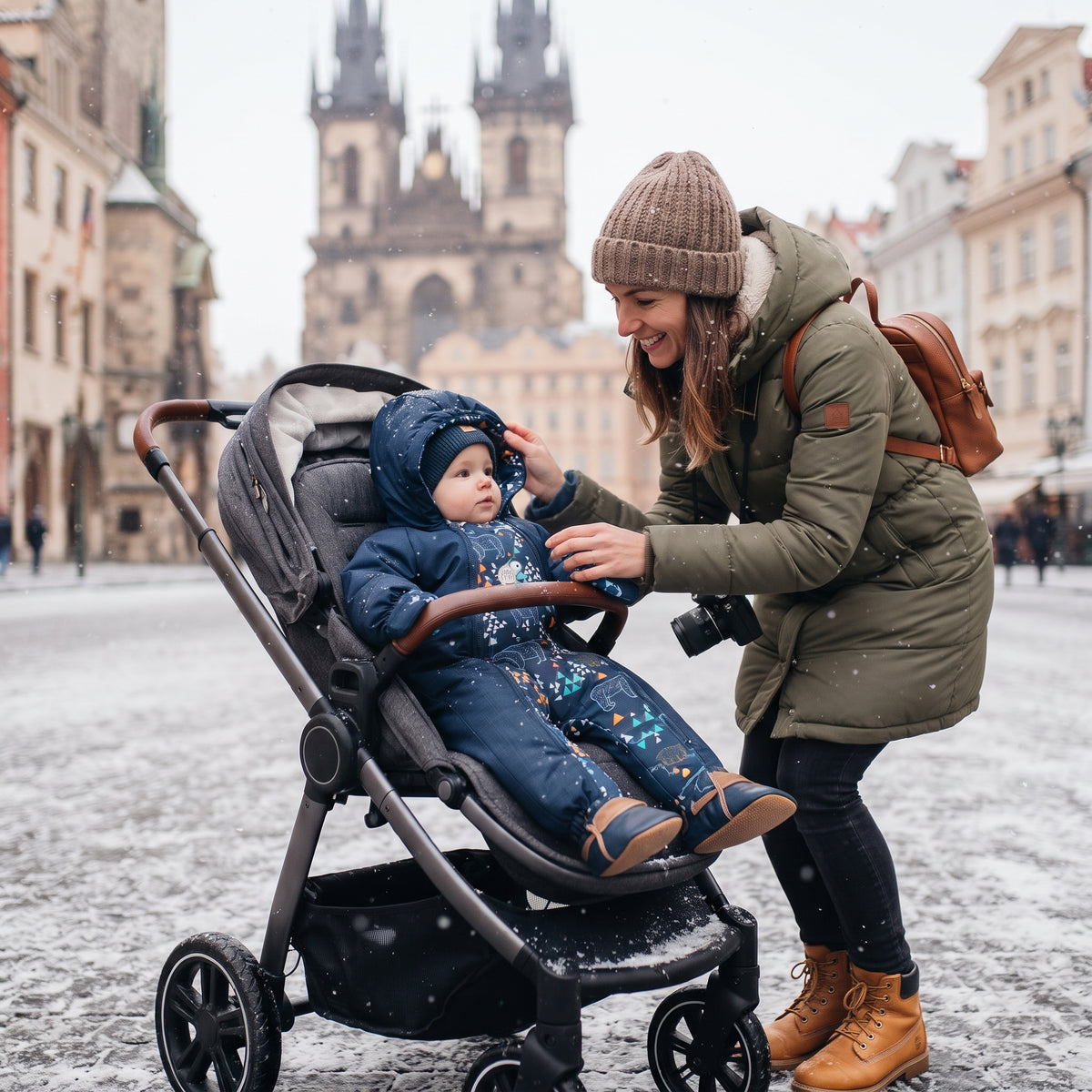 Monkey Mum® Tuta softshell invernale per bambini con interno in pile teddy - Fiaba del piccolo notiziario serale con l'orso - tag. 62/68, 74/80