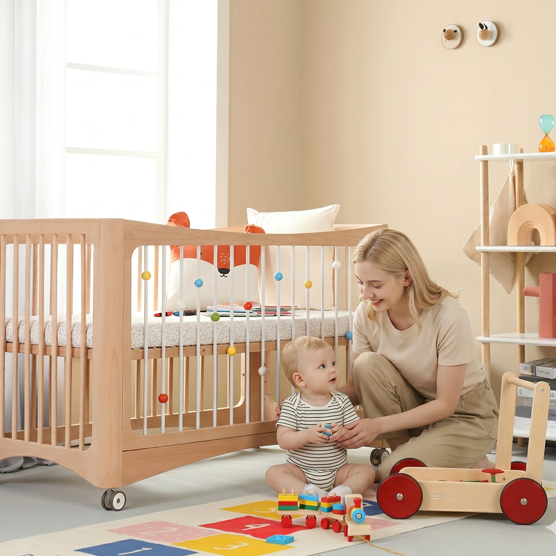 Lettino per bambini 4in1 - Massello - 120x65 cm