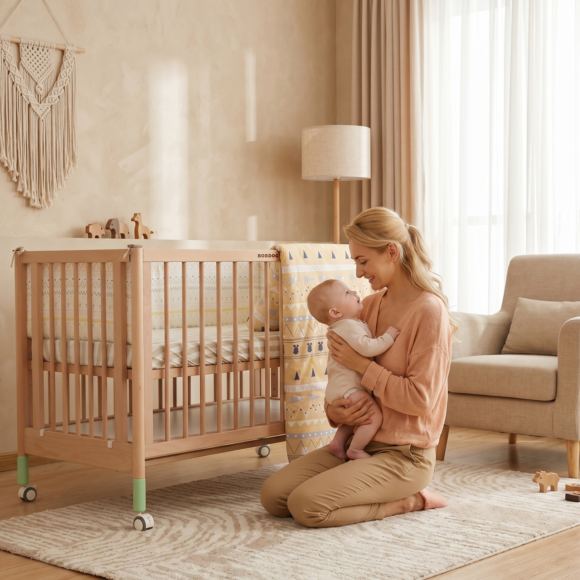 Lettino per bambini 3in1 - Massello - 120x60 cm