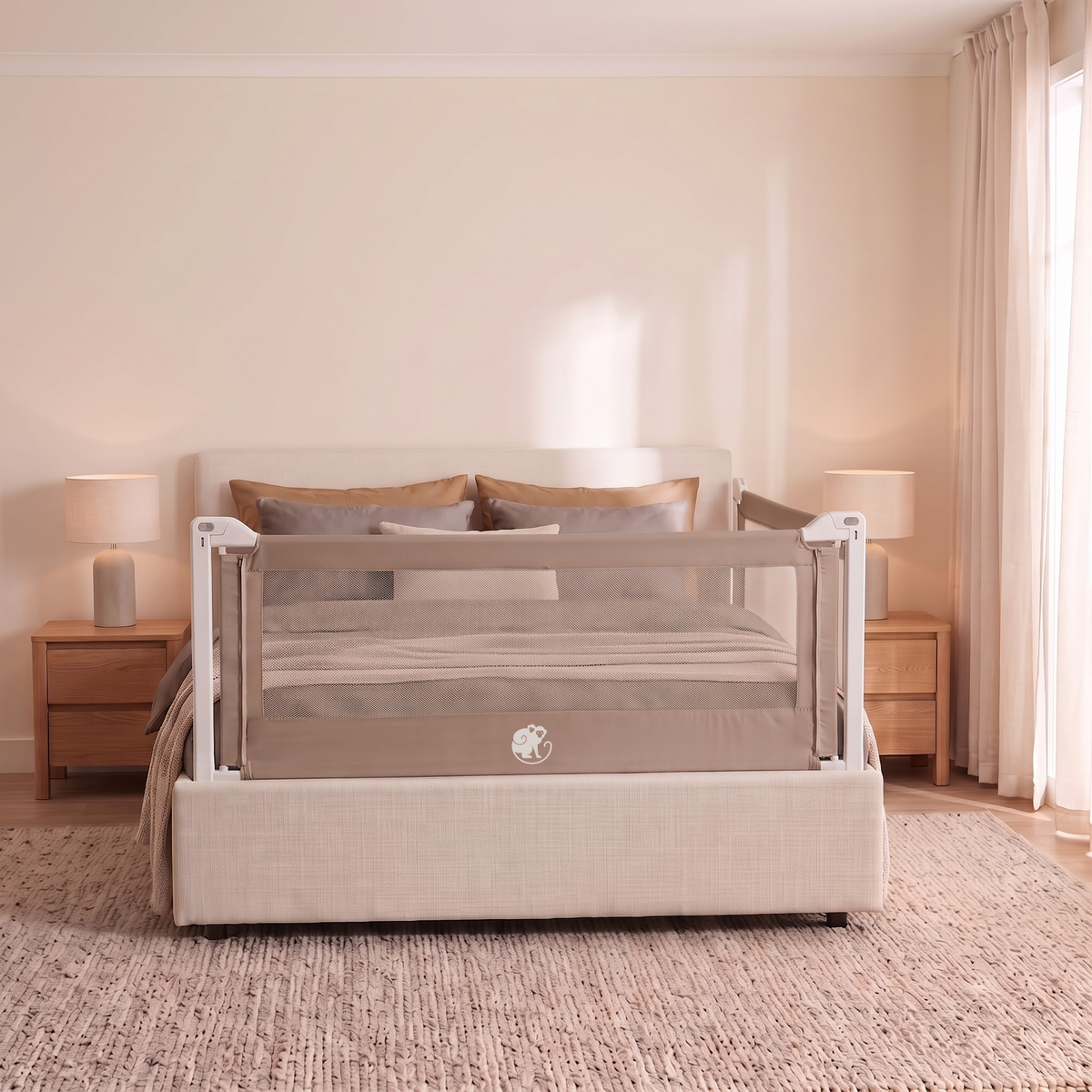 Telo per barriera da letto Monkey Mum® Popular – Grigio scuro