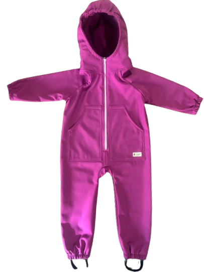Monkey Mum® Tutina softshell con membrana – Lampone succoso - dim. 98/104, 110/116