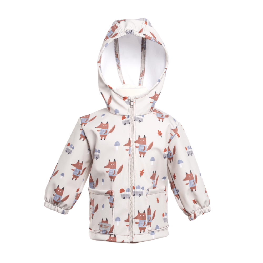 Giacca softshell per bambini con membrana Monkey Mum® - Volpi tra i funghi