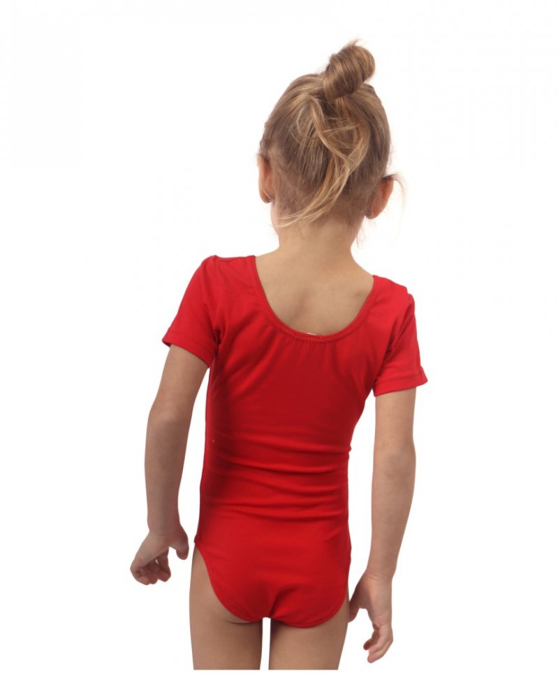 Maglia da danza classica e ginnastica per bambine, rossa