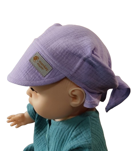 Fascia in mussola con visiera Monkey Mum® - Viola