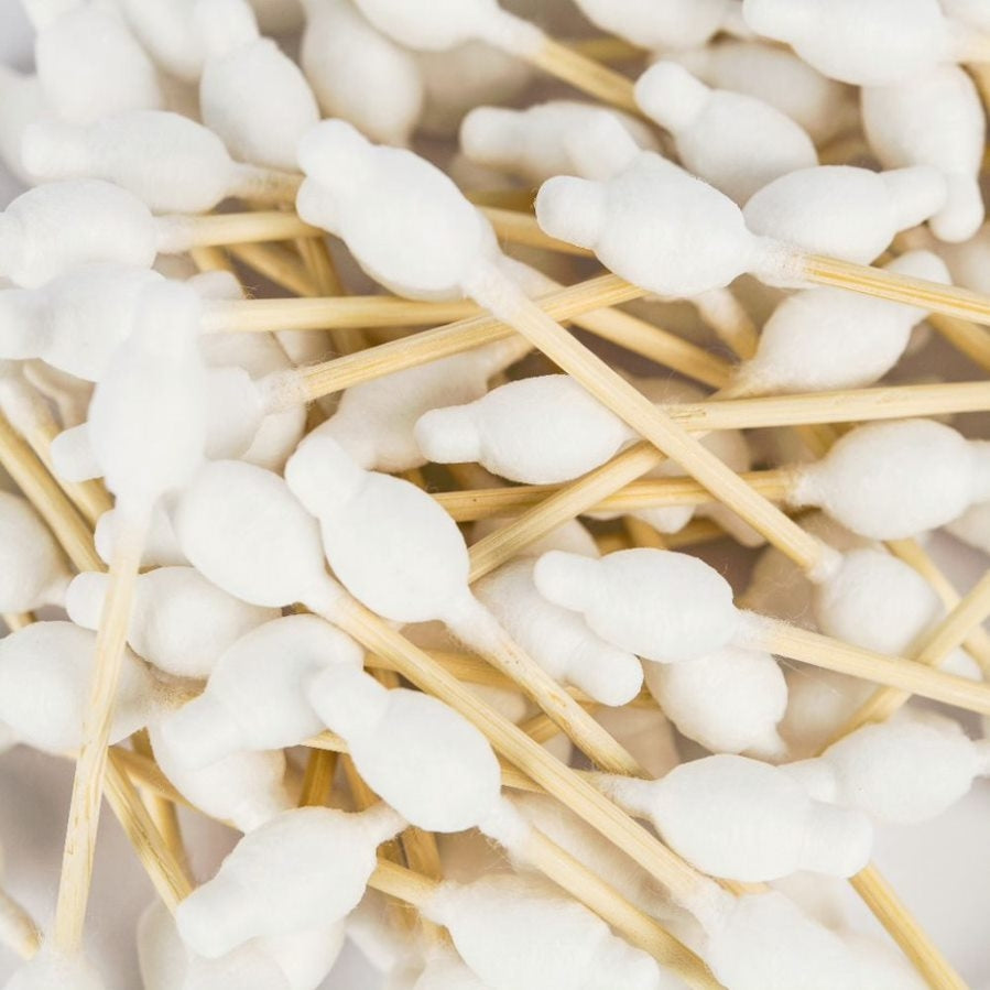 Bastoncini di cotone per bambini in bambù con cotone organico, 55 pezzi