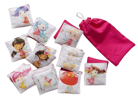 MyMoo Gioco di memoria tessile - set di 10 coppie - Fate della foresta