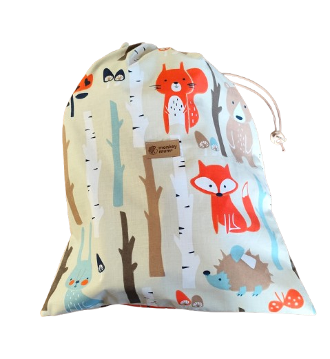 Sacchetto in tessuto Monkey Mum® - Animaletti nel bosco