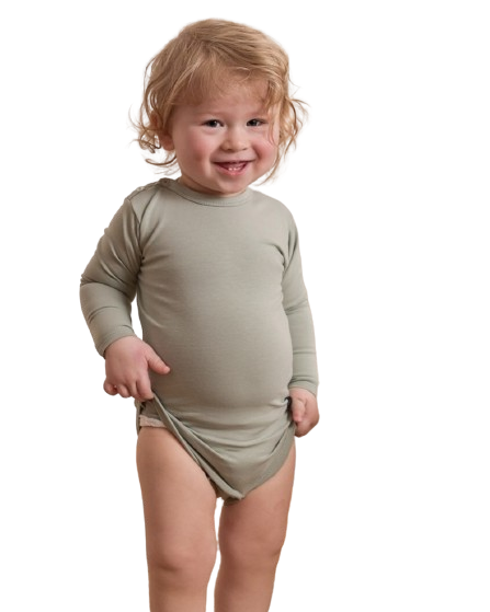 Body neonato a maniche lunghe - verde oliva - taglia 56, 62 o 68