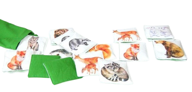 MyMoo Gioco di memoria tessile - set di 10 coppie - Passeggiata nella foresta