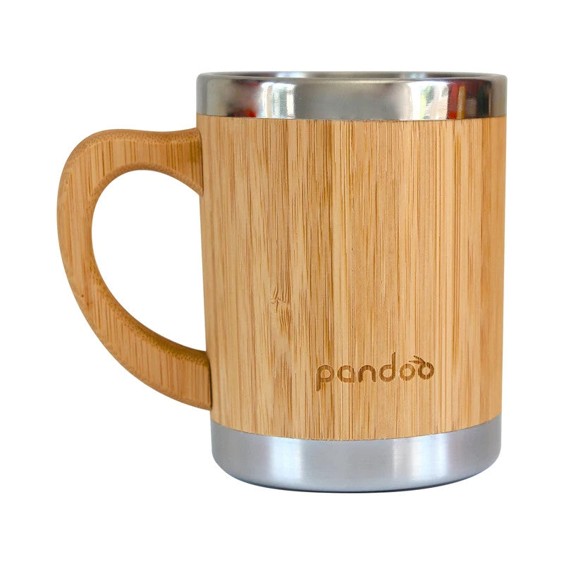 Tazza Inox caffè e tè a doppia parete con superficie in bambù, 280 ml