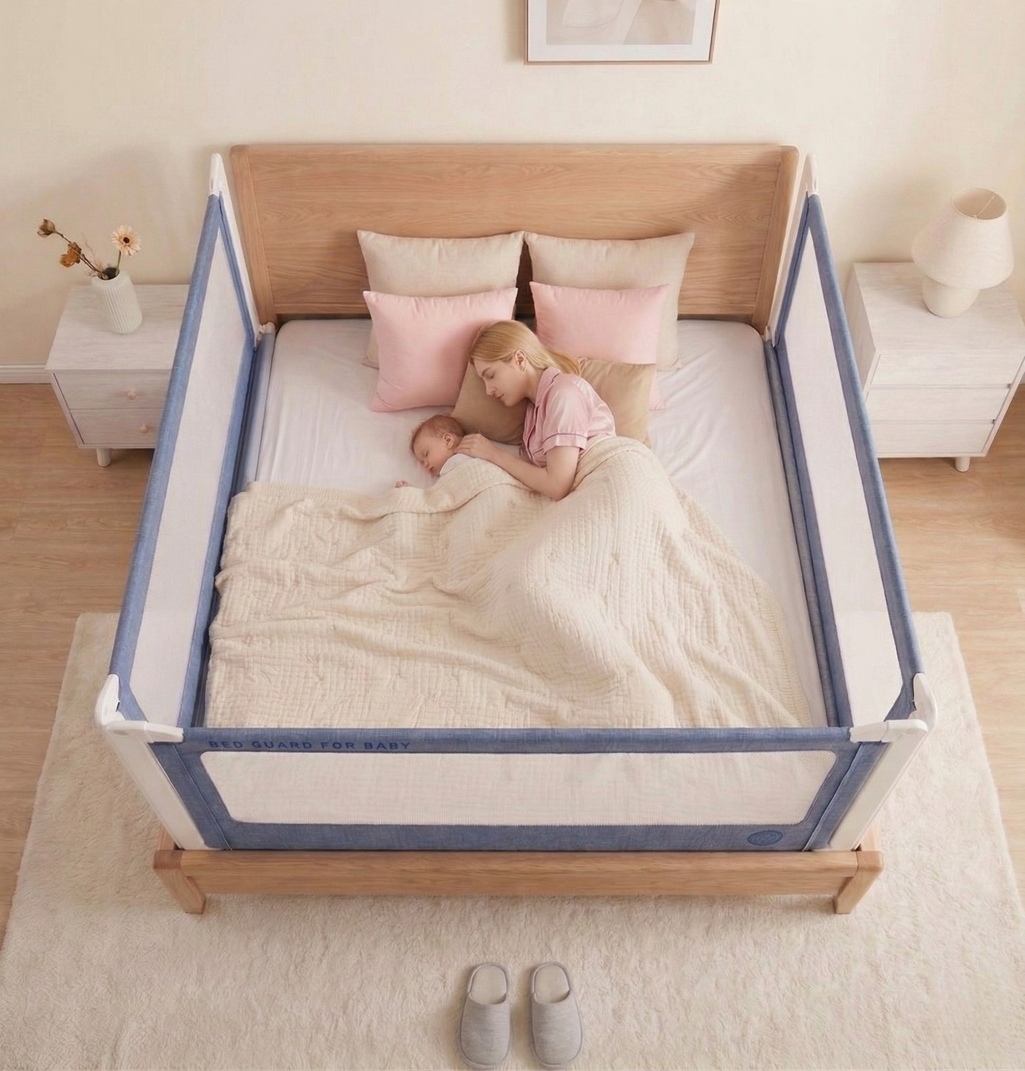 Barriera per letto Monkey Mum® Popular - blu scuro - design - fine serie