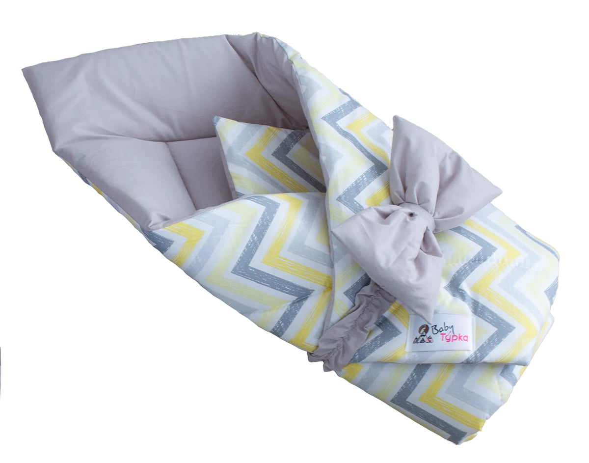 Babywrap - Zigzag yellow grey