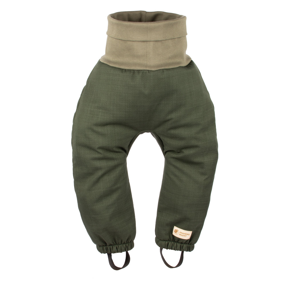Pantaloni softshell invernali crescenti per bambini con pile Monkey Mum® - Cacciatorino kaki